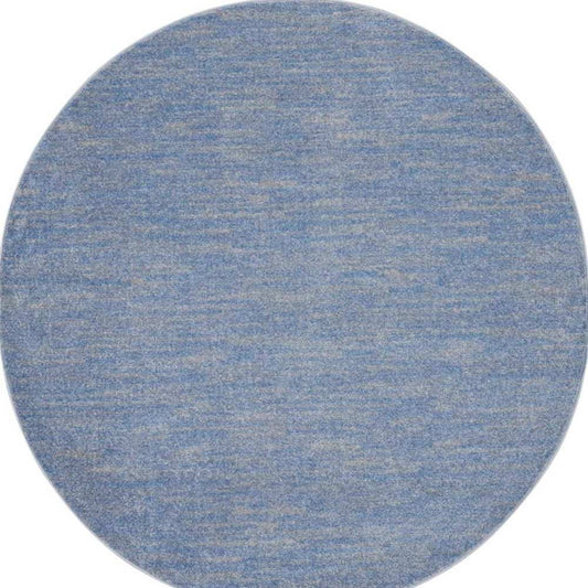 6' X 6' Blue And Grey Round Striped Non Skid Indoor Outdoor Area Rug - Homeroots - Flyclothing LLC
