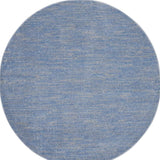 6' X 6' Blue And Grey Round Striped Non Skid Indoor Outdoor Area Rug - Homeroots