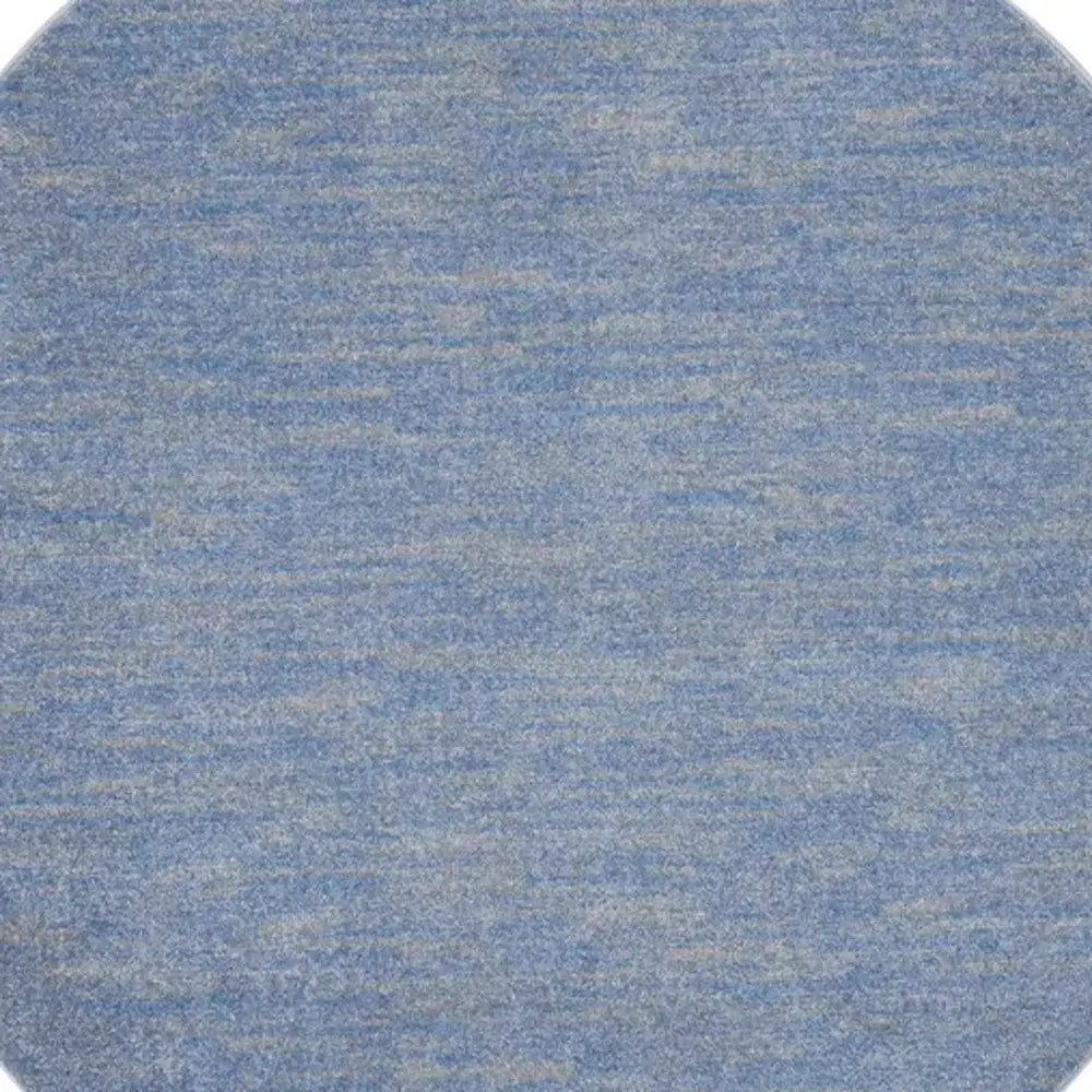 6' X 6' Blue And Grey Round Striped Non Skid Indoor Outdoor Area Rug - Homeroots - Flyclothing LLC