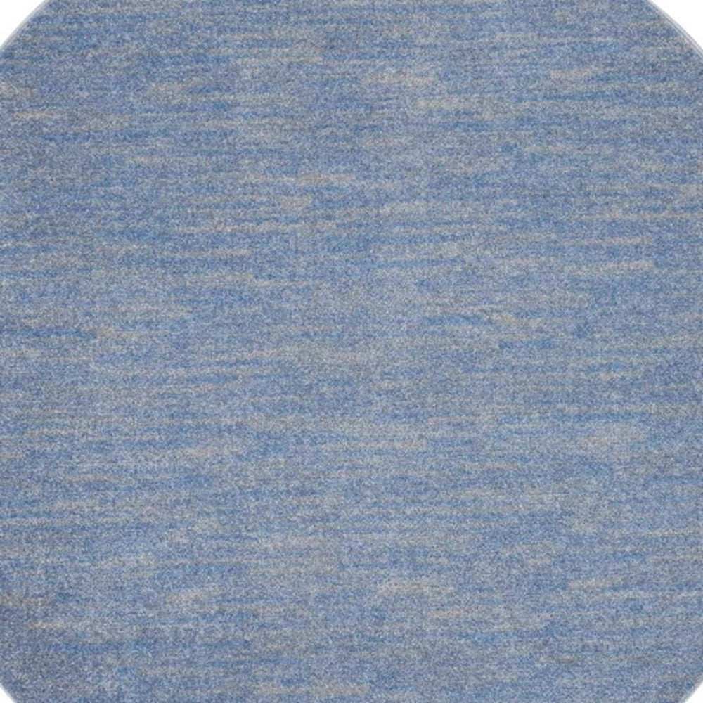 6' X 6' Blue And Grey Round Striped Non Skid Indoor Outdoor Area Rug - Homeroots - Flyclothing LLC