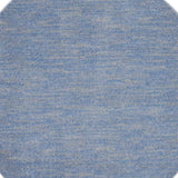6' X 6' Blue And Grey Round Striped Non Skid Indoor Outdoor Area Rug - Homeroots