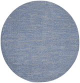 6' X 6' Blue And Grey Round Striped Non Skid Indoor Outdoor Area Rug - Homeroots - Flyclothing LLC