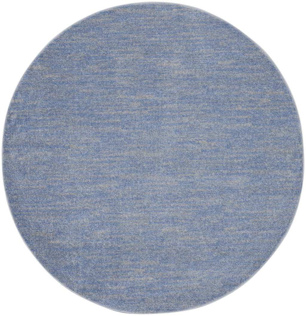 6' X 6' Blue And Grey Round Striped Non Skid Indoor Outdoor Area Rug - Homeroots - Flyclothing LLC