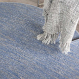 6' X 6' Blue And Grey Round Striped Non Skid Indoor Outdoor Area Rug - Homeroots - Flyclothing LLC