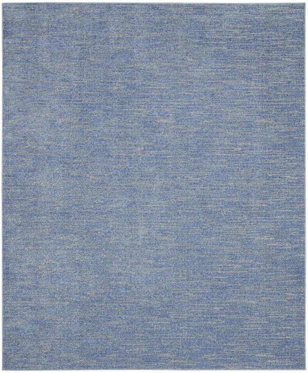 9' X 12' Blue And Grey Striped Non Skid Indoor Outdoor Area Rug - Homeroots - Flyclothing LLC