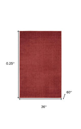 3' X 5' Brick Red Non Skid Indoor Outdoor Area Rug - Homeroots - Flyclothing LLC