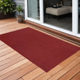 3' X 5' Brick Red Non Skid Indoor Outdoor Area Rug - Homeroots