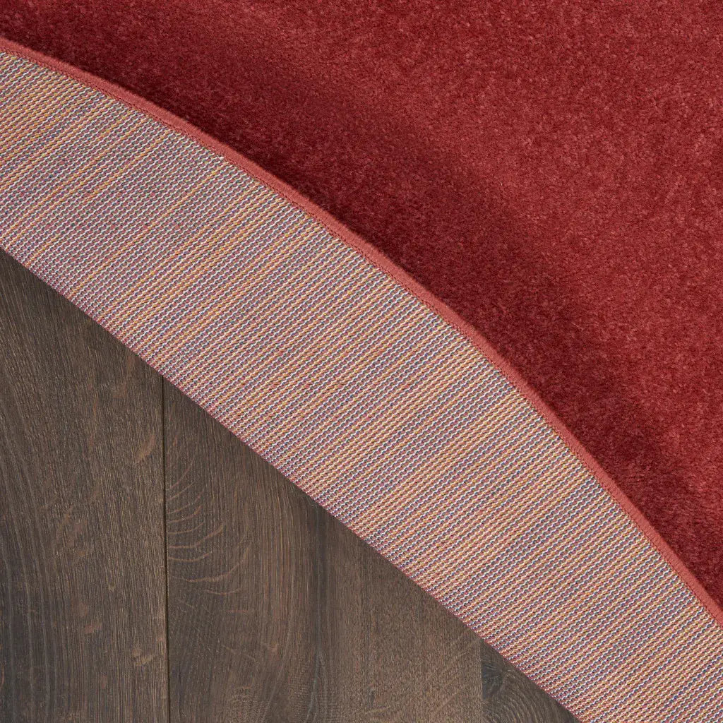 4' X 4' Brick Red Round Non Skid Indoor Outdoor Area Rug - Homeroots - Flyclothing LLC