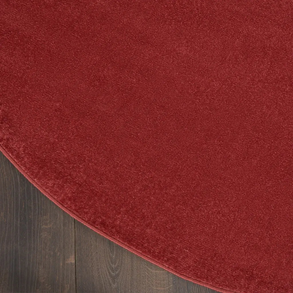 4' X 4' Brick Red Round Non Skid Indoor Outdoor Area Rug - Homeroots - Flyclothing LLC