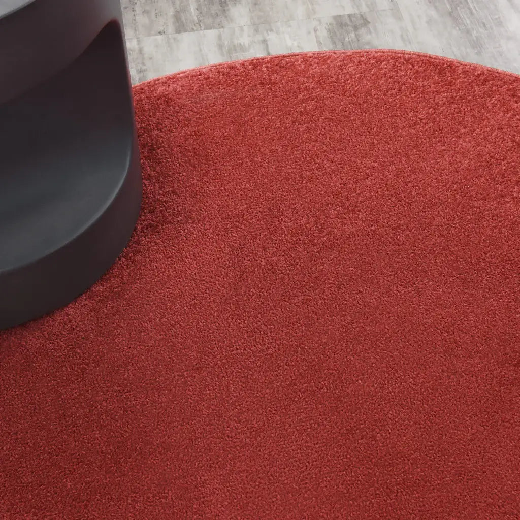 4' X 4' Brick Red Round Non Skid Indoor Outdoor Area Rug - Homeroots - Flyclothing LLC