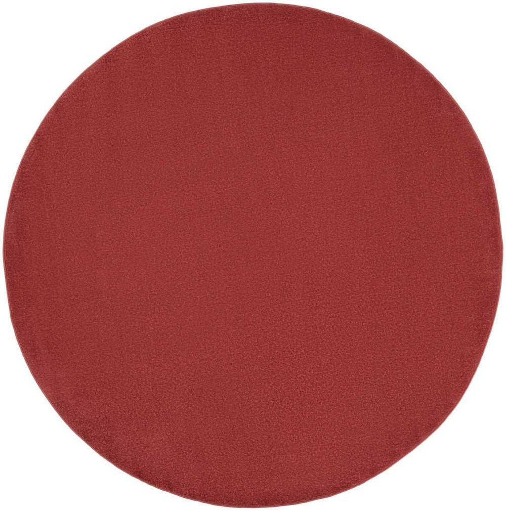 6' X 6' Brick Red Round Non Skid Indoor Outdoor Area Rug - Homeroots - Flyclothing LLC