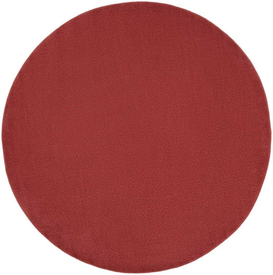 6' X 6' Brick Red Round Non Skid Indoor Outdoor Area Rug - Homeroots - Flyclothing LLC