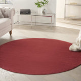 6' X 6' Brick Red Round Non Skid Indoor Outdoor Area Rug - Homeroots - Flyclothing LLC