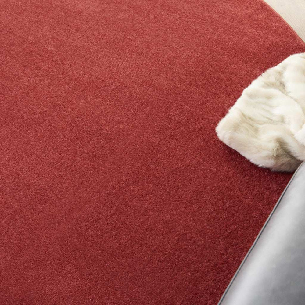 6' X 6' Brick Red Round Non Skid Indoor Outdoor Area Rug - Homeroots - Flyclothing LLC