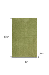2' X 4' Green Non Skid Indoor Outdoor Runner Rug - Homeroots - Flyclothing LLC