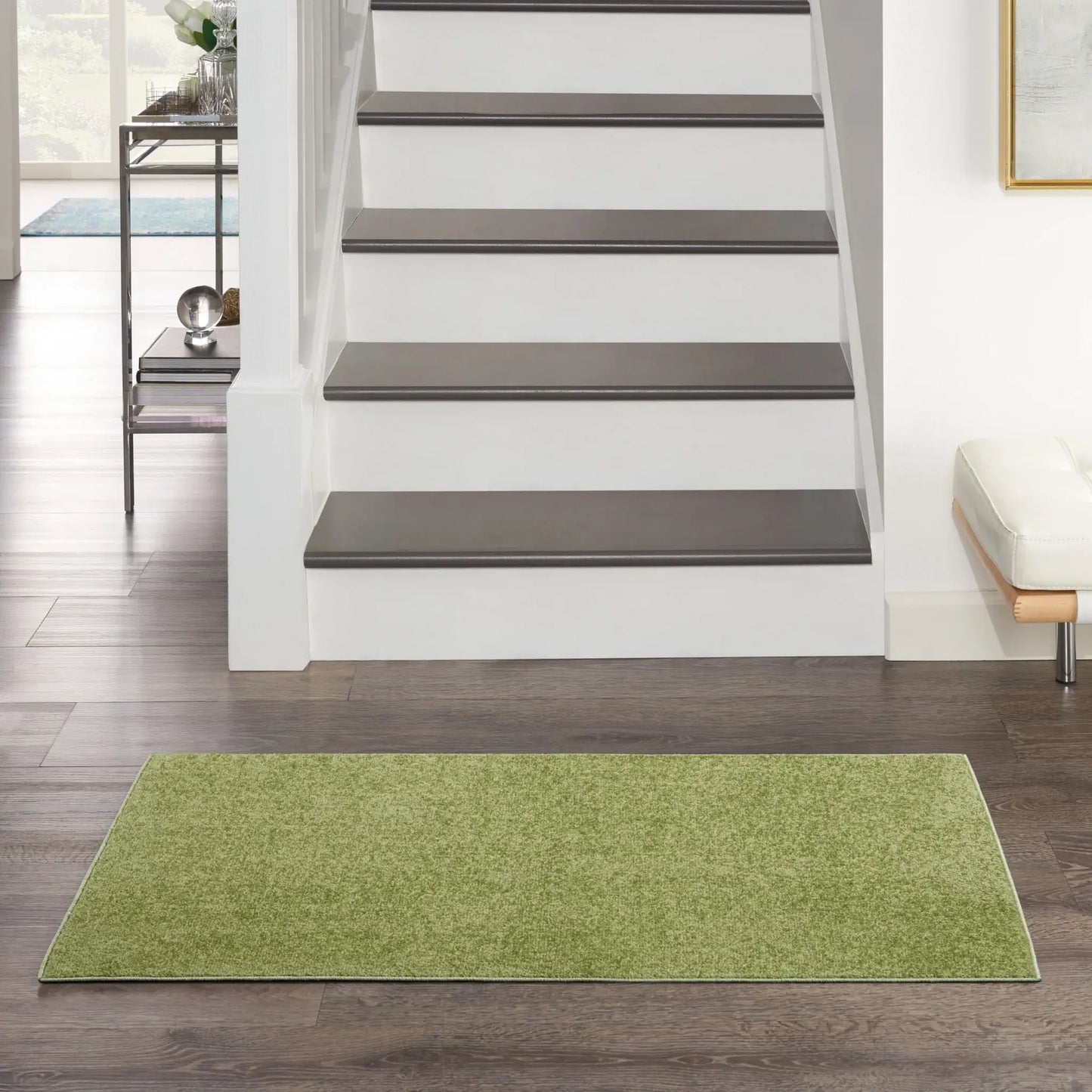2' X 4' Green Non Skid Indoor Outdoor Runner Rug - Homeroots - Flyclothing LLC