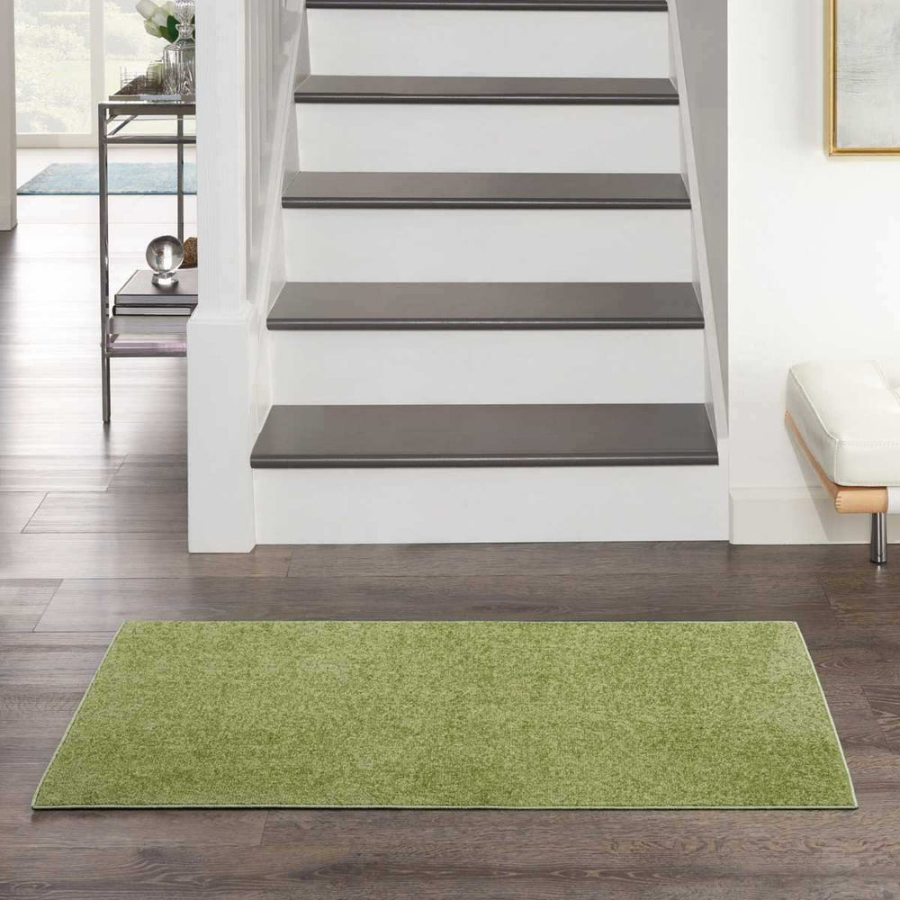 2' X 4' Green Non Skid Indoor Outdoor Runner Rug - Homeroots - Flyclothing LLC