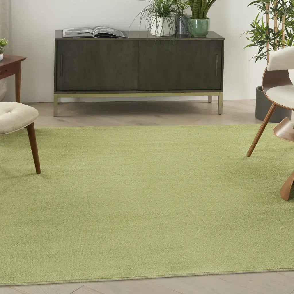 5' X 5' Green Square Non Skid Indoor Outdoor Area Rug - Homeroots - Flyclothing LLC