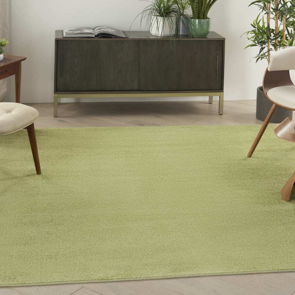 5' X 5' Green Square Non Skid Indoor Outdoor Area Rug - Homeroots - Flyclothing LLC