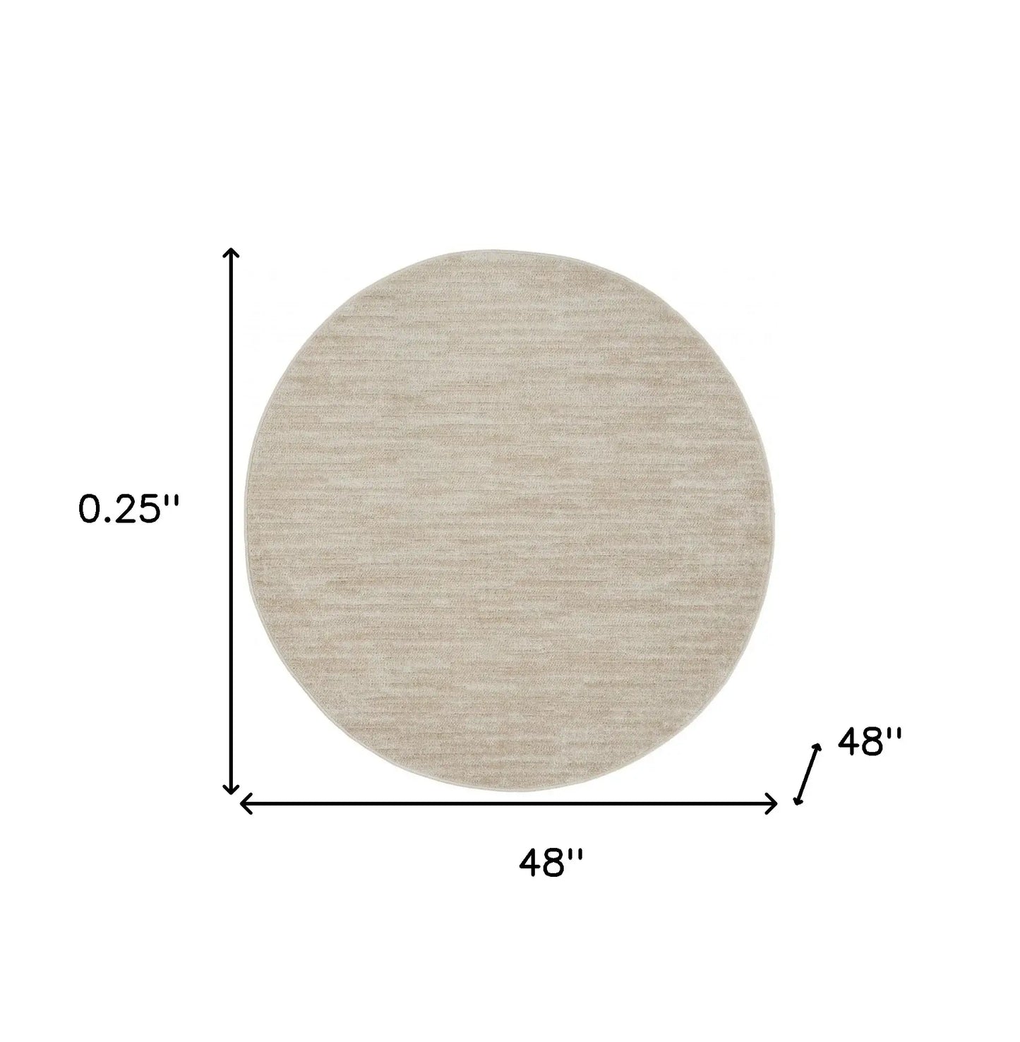 4' X 4' Ivory And Beige Round Non Skid Indoor Outdoor Area Rug - Homeroots - Flyclothing LLC