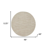 4' X 4' Ivory And Beige Round Non Skid Indoor Outdoor Area Rug - Homeroots - Flyclothing LLC
