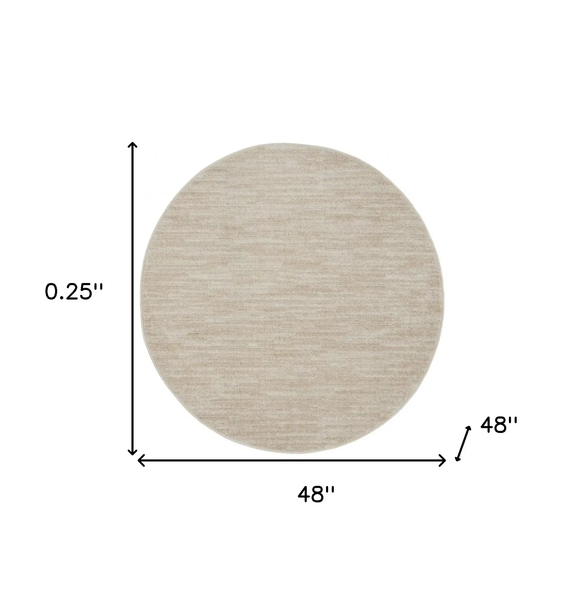 4' X 4' Ivory And Beige Round Non Skid Indoor Outdoor Area Rug - Homeroots - Flyclothing LLC