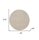 4' X 4' Ivory And Beige Round Non Skid Indoor Outdoor Area Rug - Homeroots - Flyclothing LLC