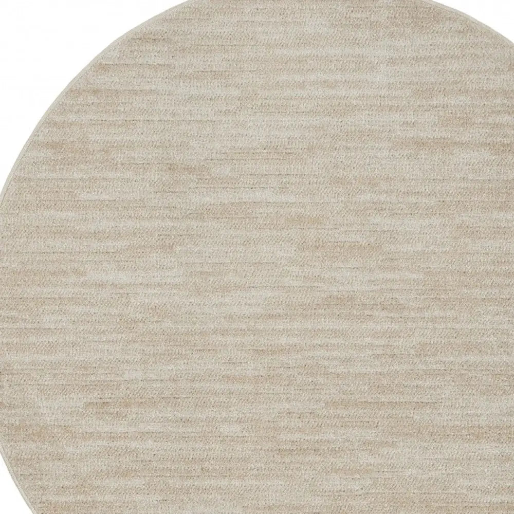 4' X 4' Ivory And Beige Round Non Skid Indoor Outdoor Area Rug - Homeroots - Flyclothing LLC