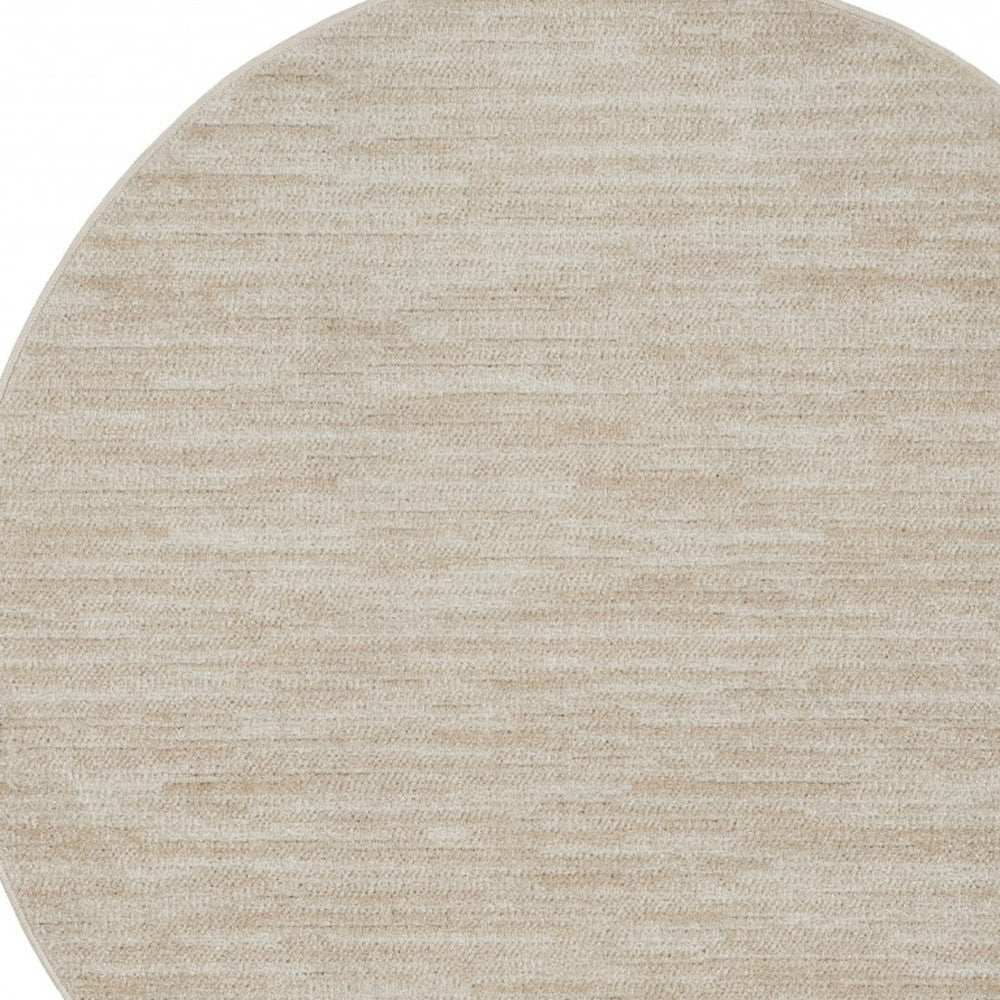 4' X 4' Ivory And Beige Round Non Skid Indoor Outdoor Area Rug - Homeroots - Flyclothing LLC