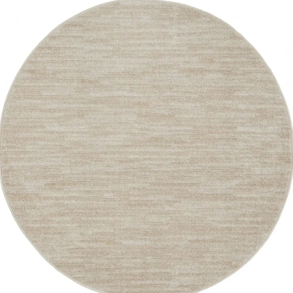 4' X 4' Ivory And Beige Round Non Skid Indoor Outdoor Area Rug - Homeroots - Flyclothing LLC