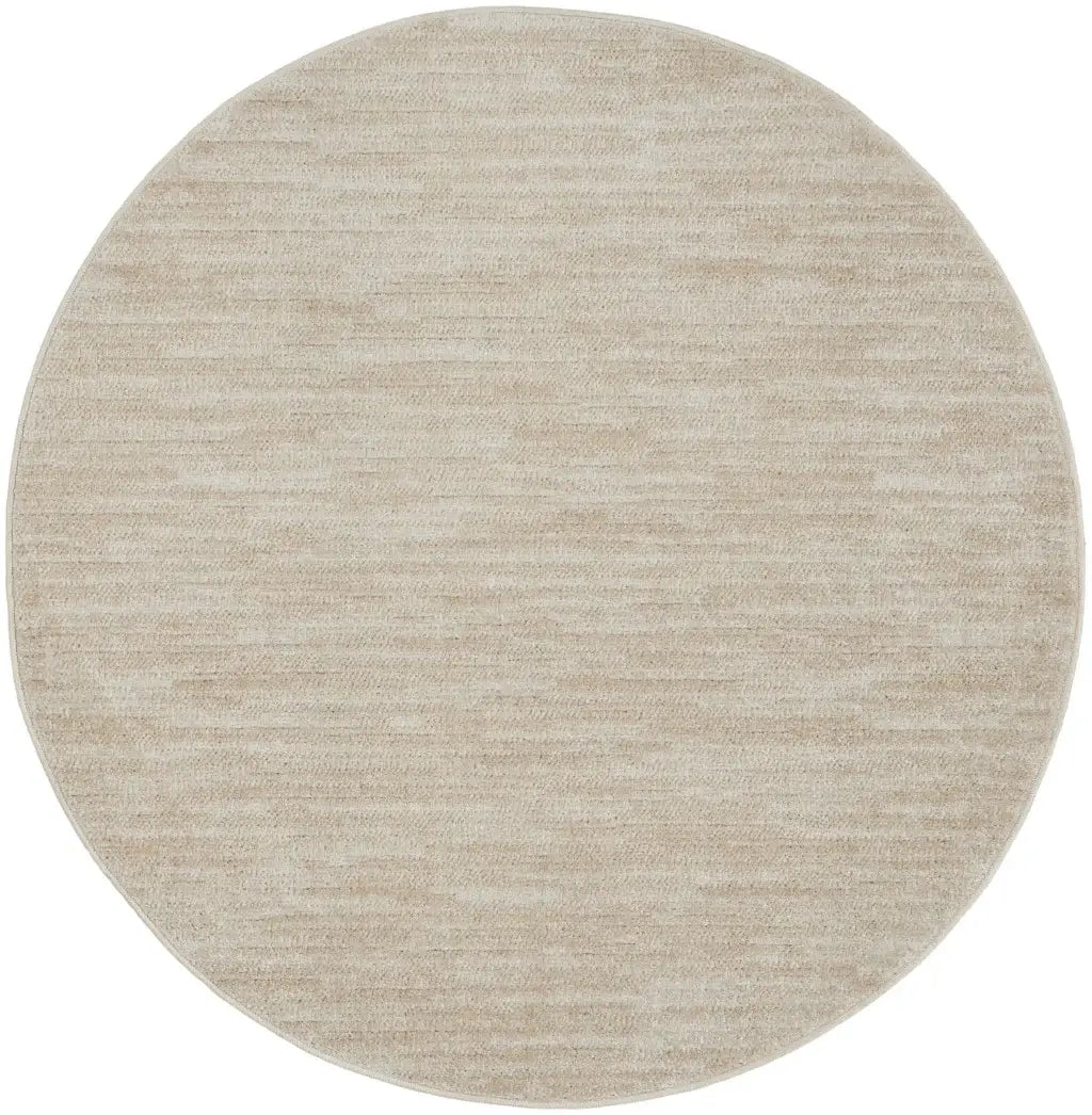 4' X 4' Ivory And Beige Round Non Skid Indoor Outdoor Area Rug - Homeroots - Flyclothing LLC