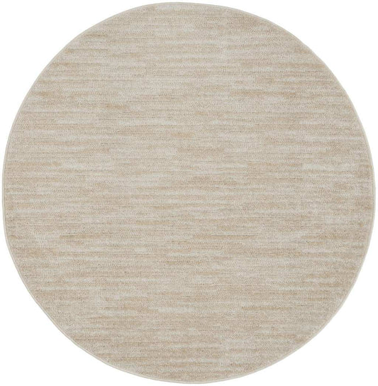 4' X 4' Ivory And Beige Round Non Skid Indoor Outdoor Area Rug - Homeroots - Flyclothing LLC