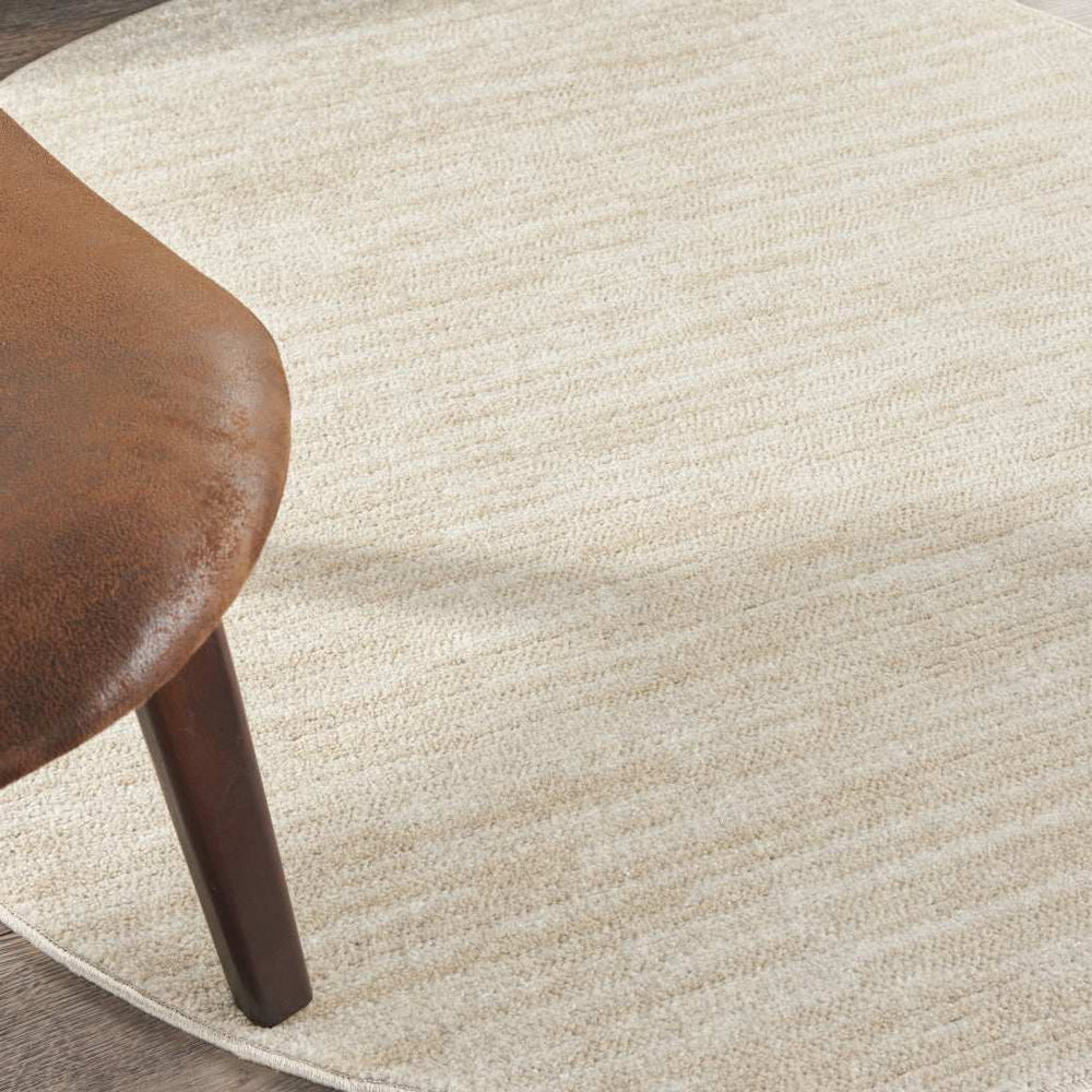 4' X 4' Ivory And Beige Round Non Skid Indoor Outdoor Area Rug - Homeroots - Flyclothing LLC