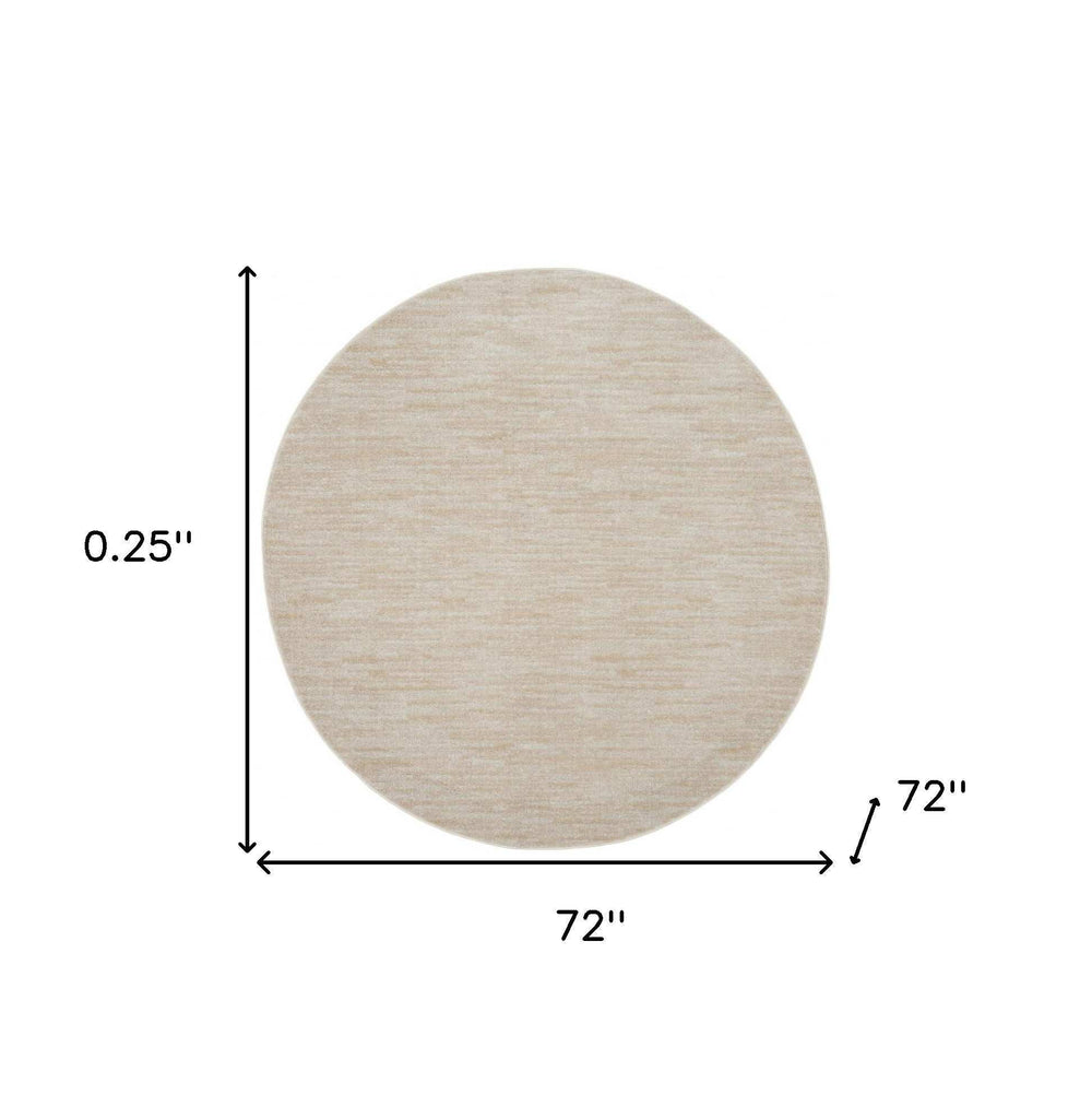 6' X 6' Ivory And Beige Round Non Skid Indoor Outdoor Area Rug - Homeroots - Flyclothing LLC