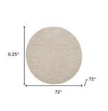 6' X 6' Ivory And Beige Round Non Skid Indoor Outdoor Area Rug - Homeroots - Flyclothing LLC