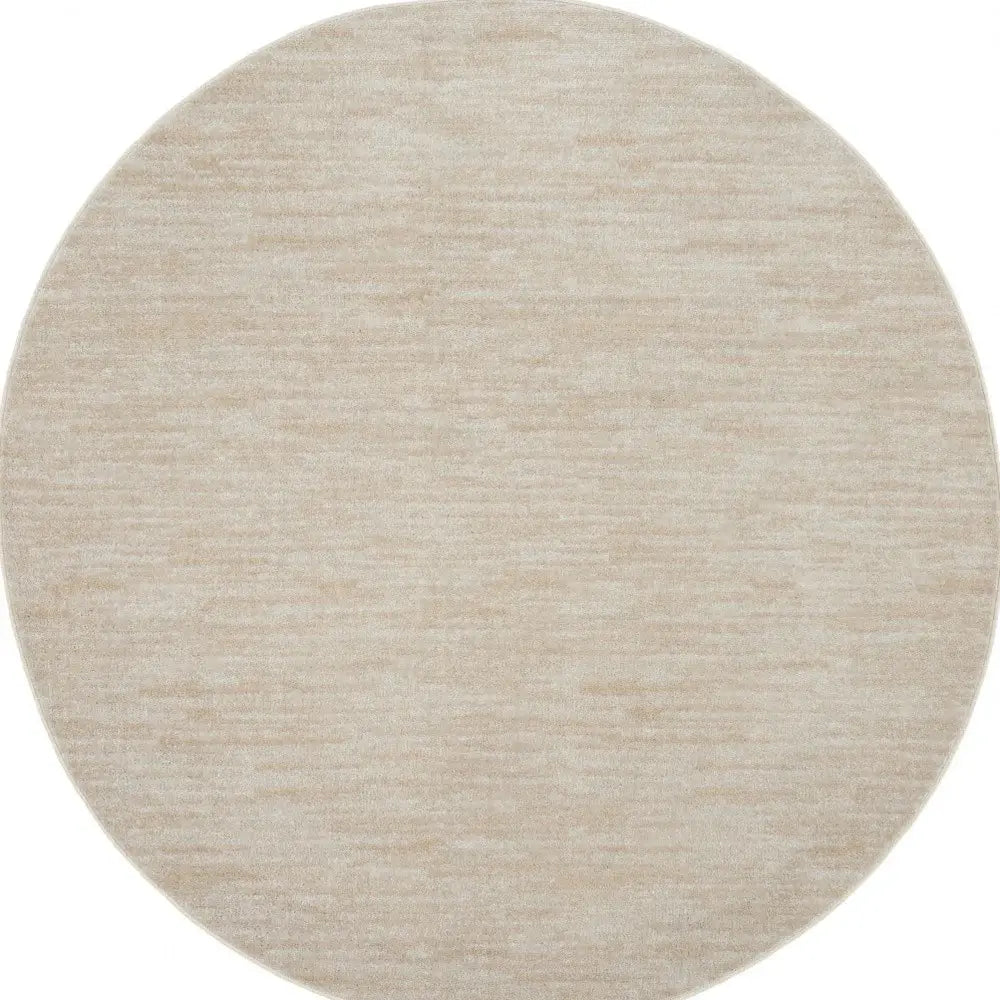 6' X 6' Ivory And Beige Round Non Skid Indoor Outdoor Area Rug - Homeroots - Flyclothing LLC