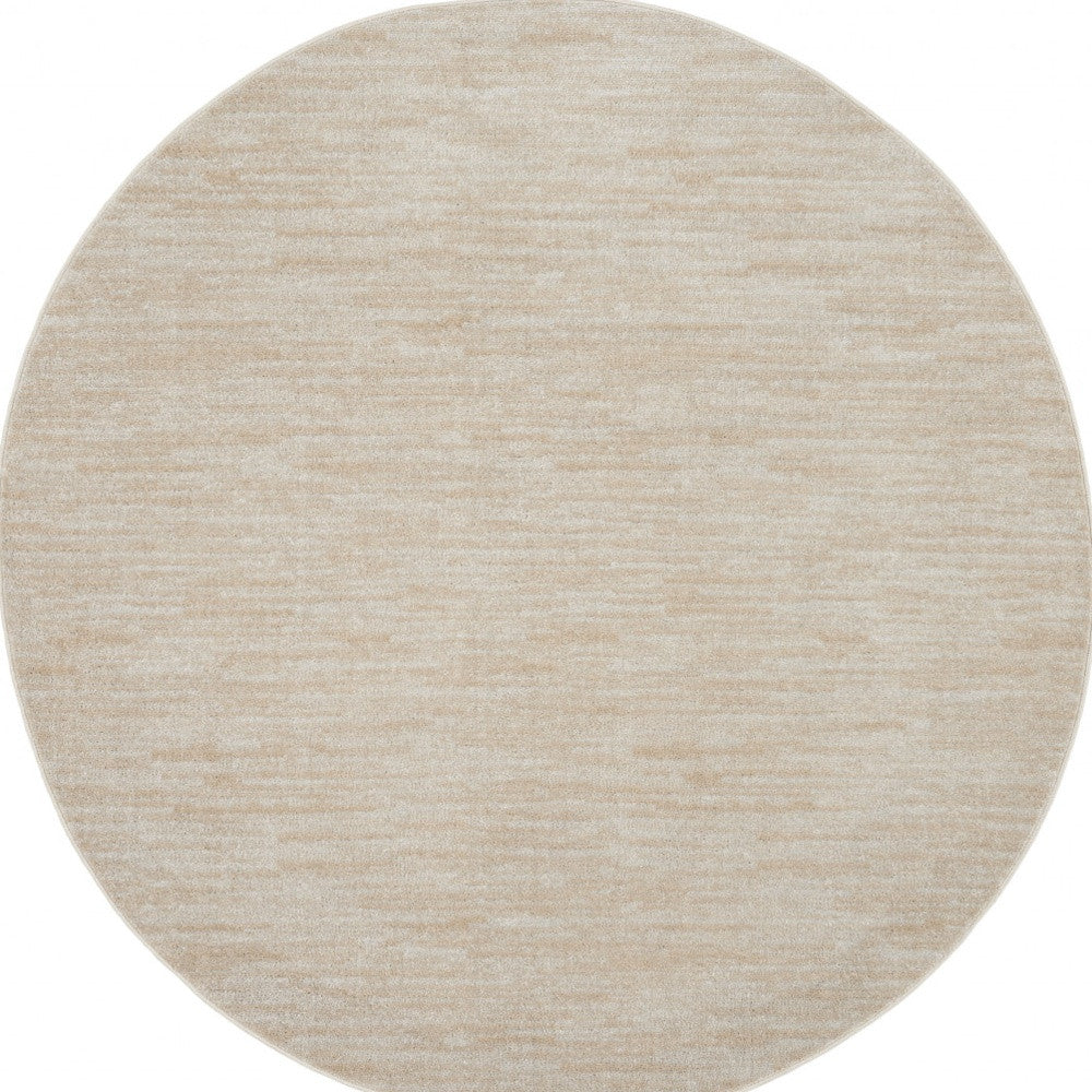 6' X 6' Ivory And Beige Round Non Skid Indoor Outdoor Area Rug - Homeroots