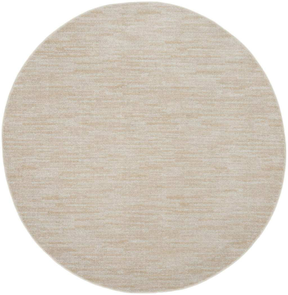 6' X 6' Ivory And Beige Round Non Skid Indoor Outdoor Area Rug - Homeroots - Flyclothing LLC