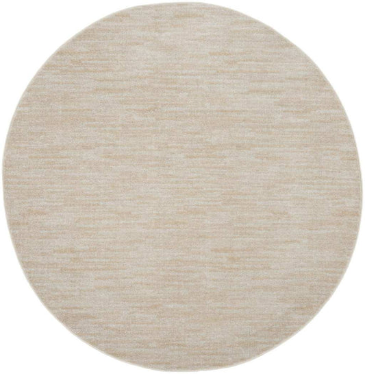 6' X 6' Ivory And Beige Round Non Skid Indoor Outdoor Area Rug - Homeroots - Flyclothing LLC