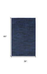 3' X 5' Midnight Blue Non Skid Indoor Outdoor Area Rug - Homeroots - Flyclothing LLC