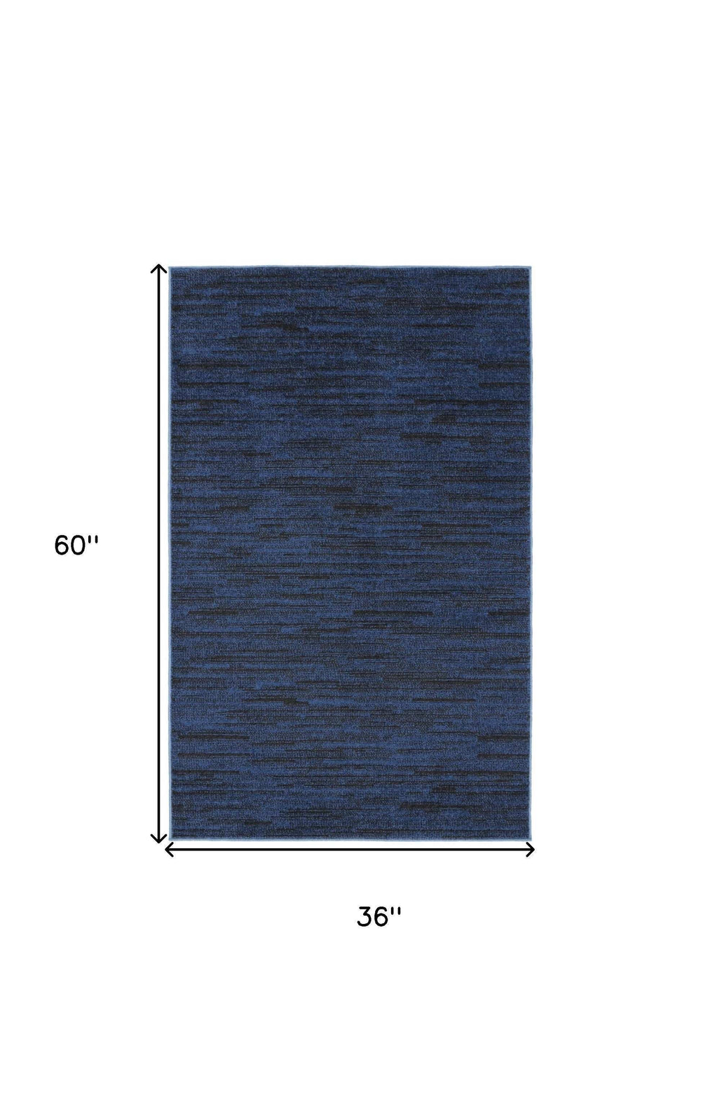 3' X 5' Midnight Blue Non Skid Indoor Outdoor Area Rug - Homeroots - Flyclothing LLC