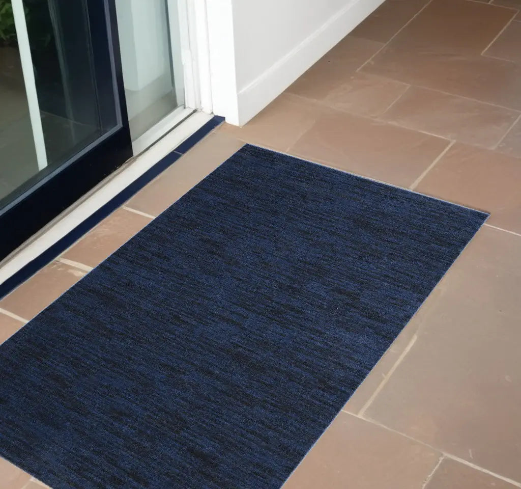 3' X 5' Midnight Blue Non Skid Indoor Outdoor Area Rug - Homeroots - Flyclothing LLC