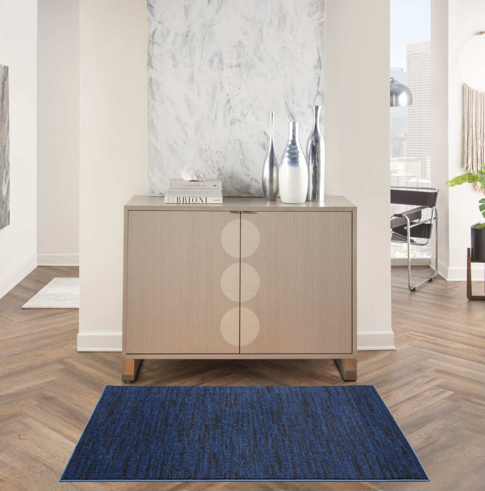 3' X 5' Midnight Blue Non Skid Indoor Outdoor Area Rug - Homeroots - Flyclothing LLC
