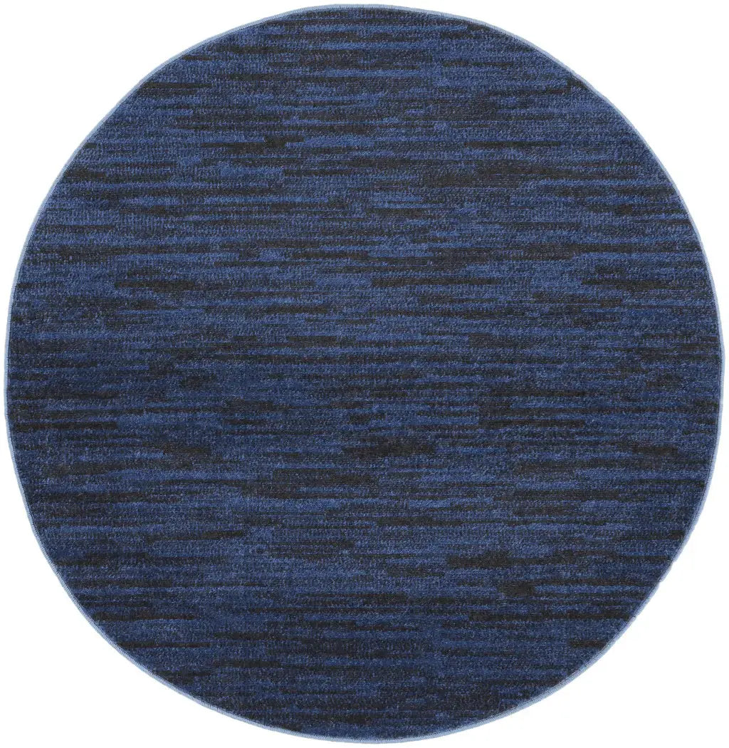 4' X 4' Midnight Blue Round Non Skid Indoor Outdoor Area Rug - Homeroots - Flyclothing LLC