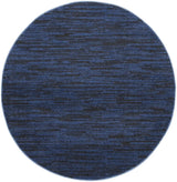 4' X 4' Midnight Blue Round Non Skid Indoor Outdoor Area Rug - Homeroots - Flyclothing LLC