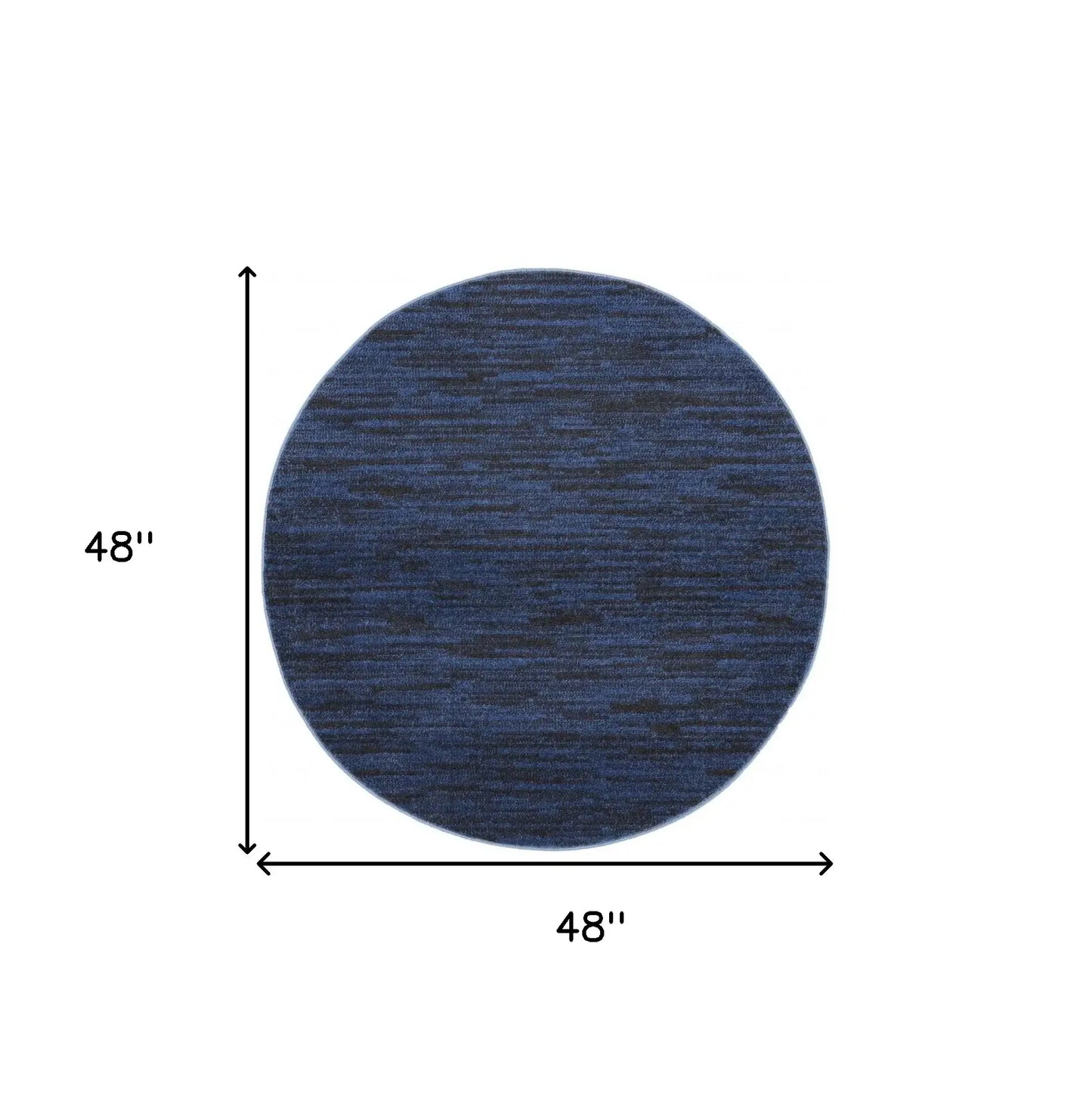 4' X 4' Midnight Blue Round Non Skid Indoor Outdoor Area Rug - Homeroots - Flyclothing LLC