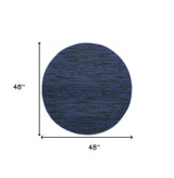 4' X 4' Midnight Blue Round Non Skid Indoor Outdoor Area Rug - Homeroots - Flyclothing LLC