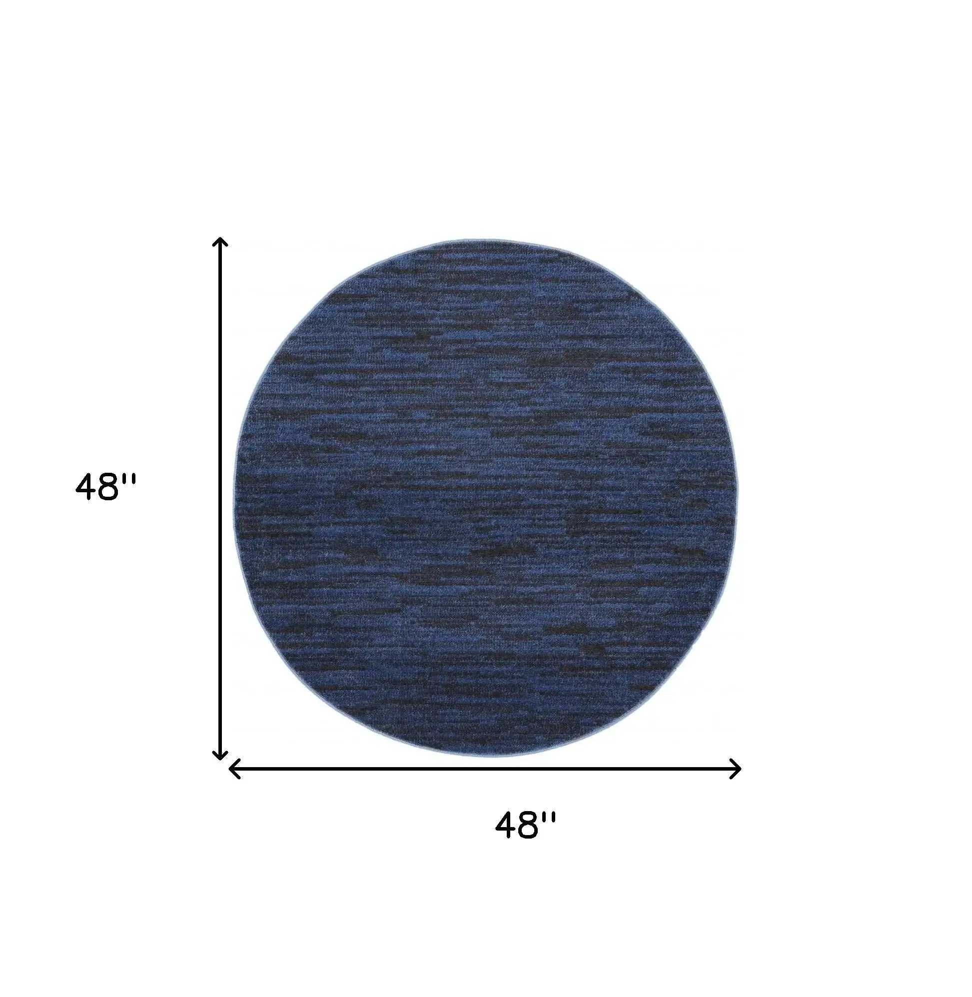 4' X 4' Midnight Blue Round Non Skid Indoor Outdoor Area Rug - Homeroots - Flyclothing LLC
