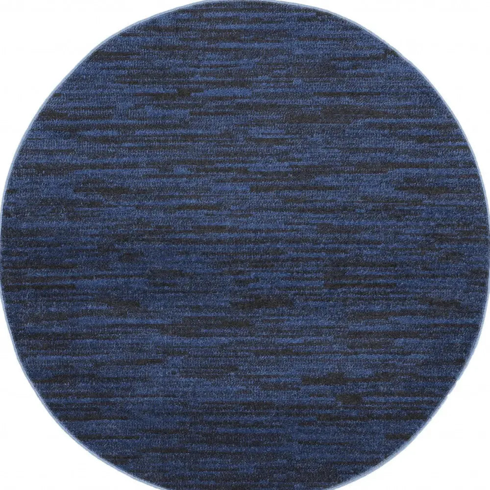 4' X 4' Midnight Blue Round Non Skid Indoor Outdoor Area Rug - Homeroots - Flyclothing LLC