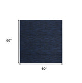 5' Midnight Blue Square Indoor Outdoor Area Rug - Homeroots - Flyclothing LLC